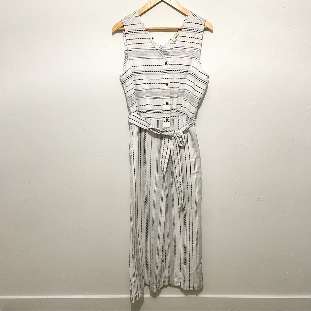 Style & Co striped sleeveless wide leg jumpsuit - Picture 2 of 8